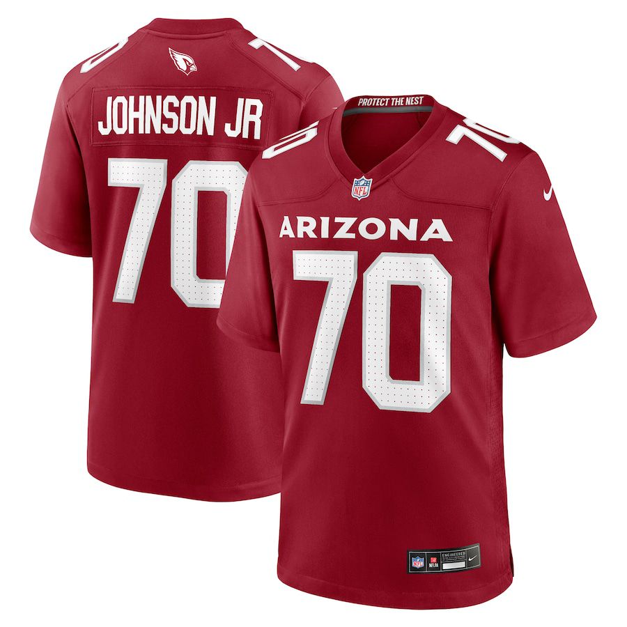 Men Arizona Cardinals #70 Paris Johnson Jr. Nike Cardinal NFL Draft First Round Pick Game Jersey